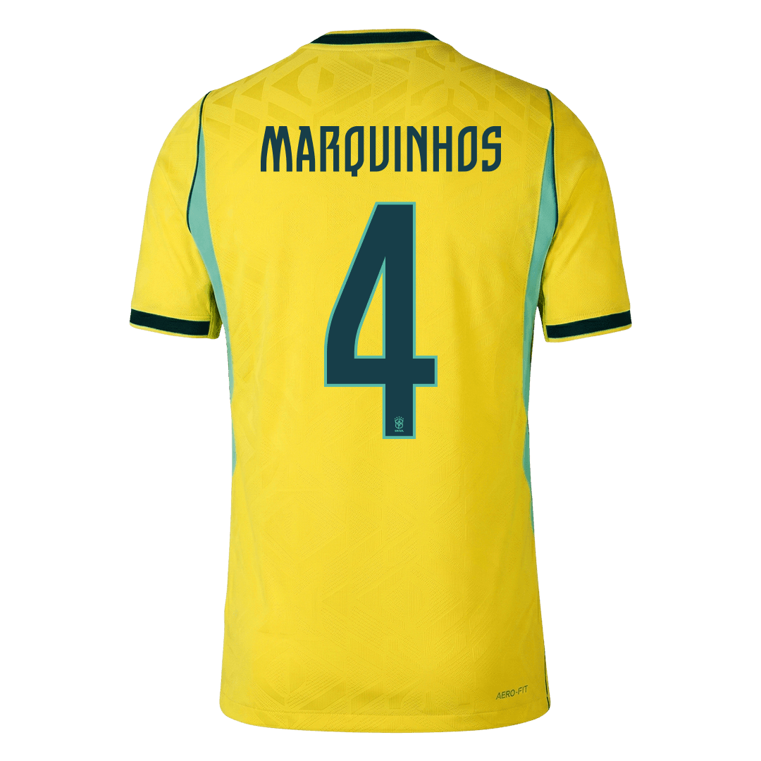 Brazil World Cup Player Version Trikot Heim 2026 MARQUINHOS #4 Slim Fit – Bild 3