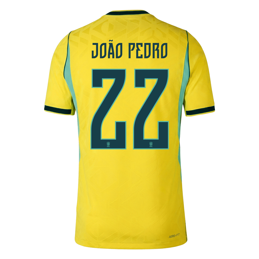 Brazil World Cup Player Version Trikot Heim 2026 JOÃO PEDRO #22 Slim Fit – Bild 3