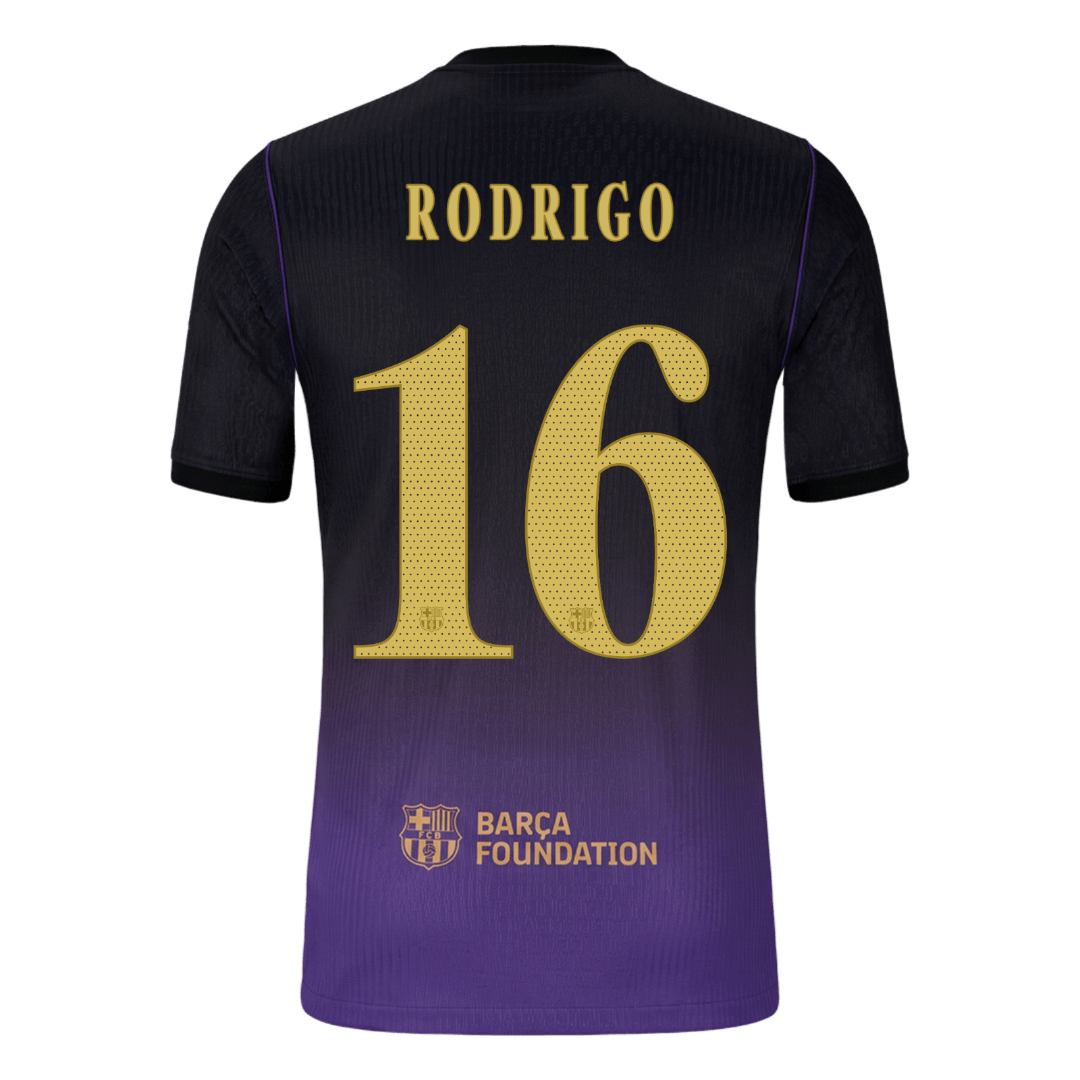 Barcelona Auswärtstrikot 2026/27 – RODRIGO #16 – UCL (Spielerversion)