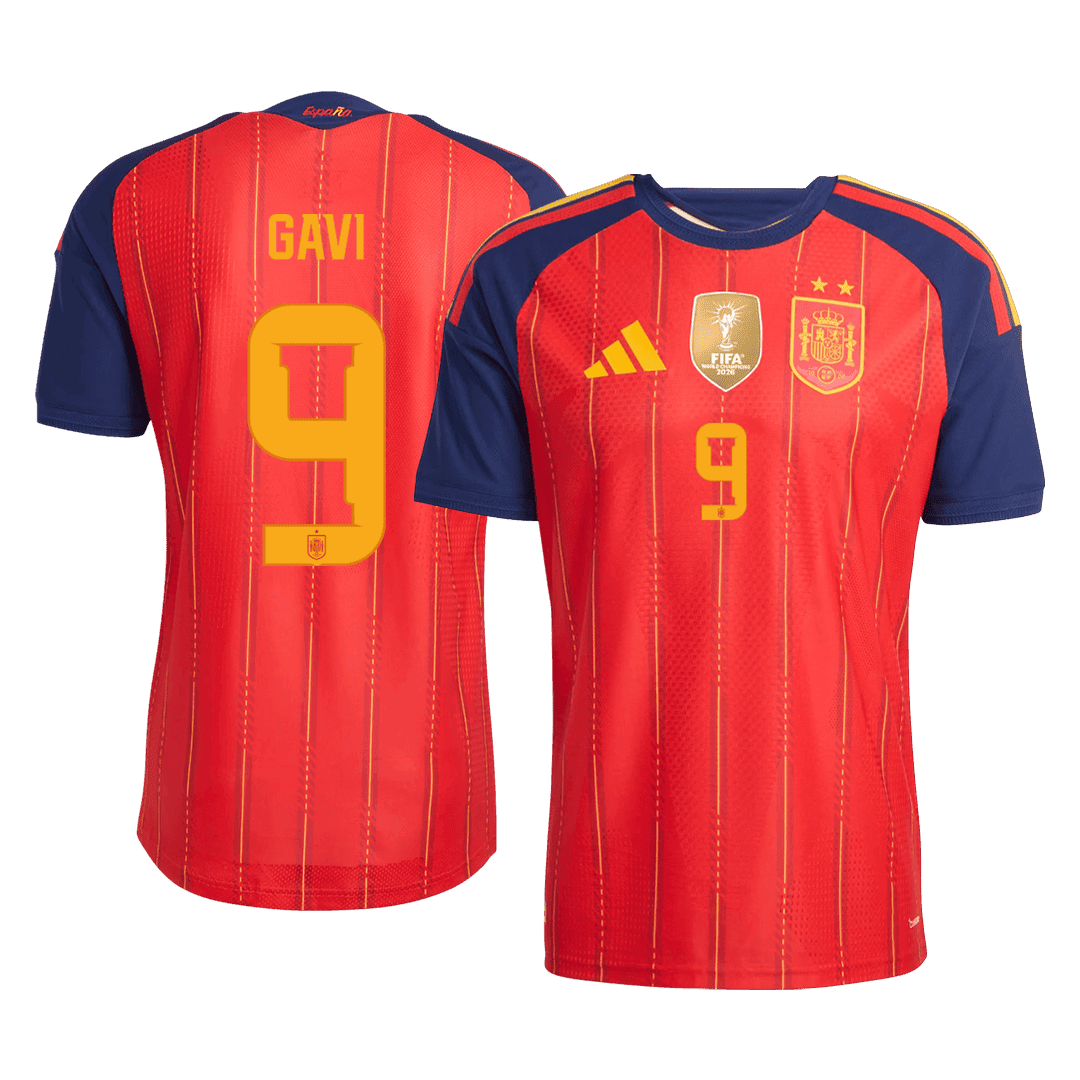 [Champion Edition] Spanien Heimtrikot WM 2026 – GAVI #9 (Spielerversion)