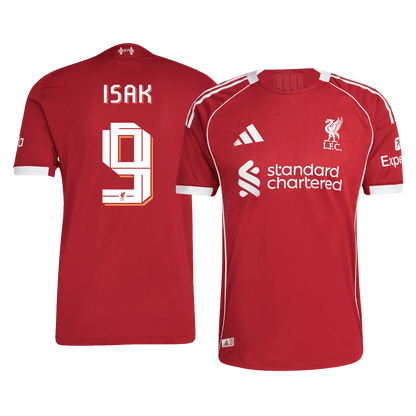 Maillot domicile version joueur Liverpool 2025/26 UCL ISAK #9 Coupe Slim