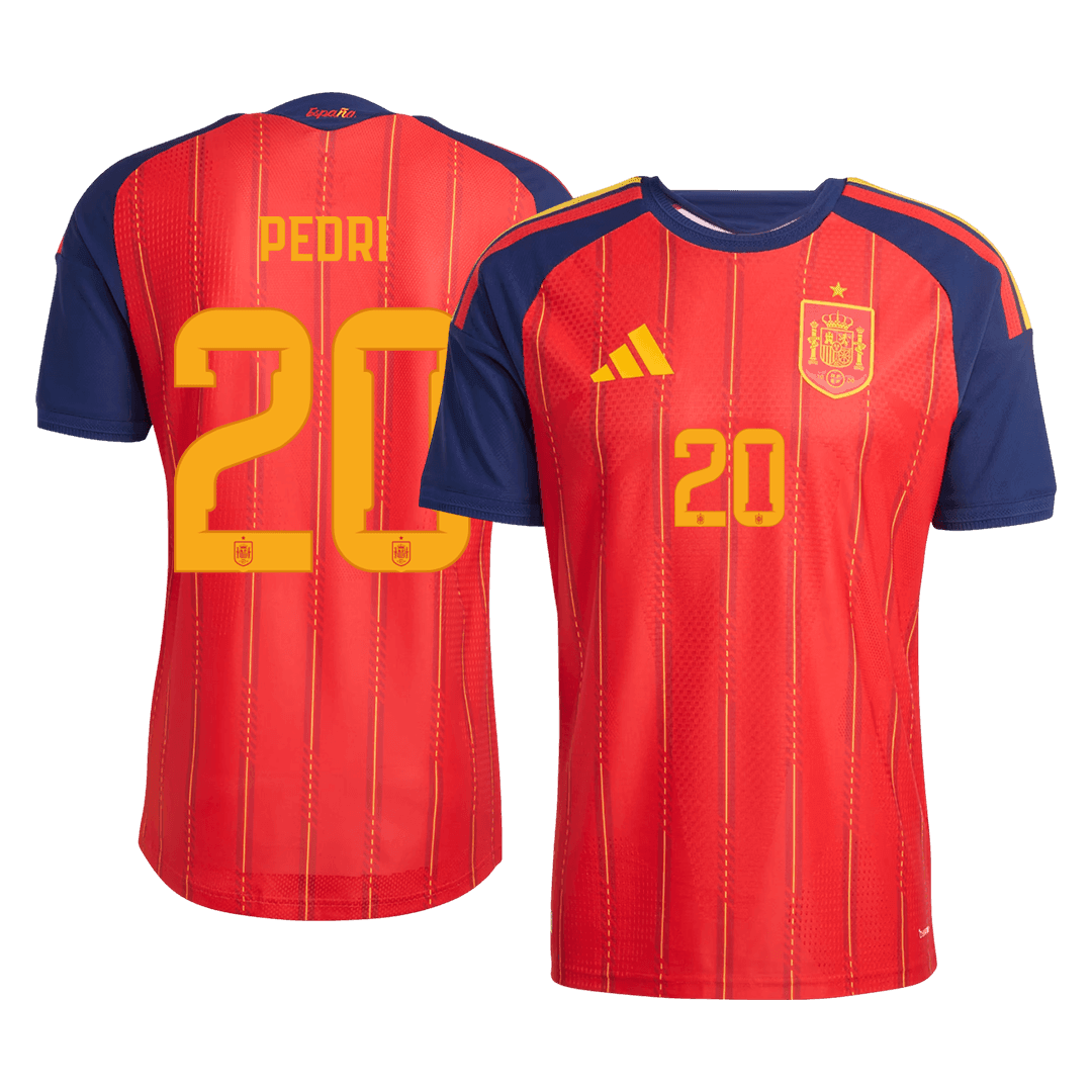 Maillot Espagne Coupe du Monde Version Joueur Domicile 2026 PEDRI #20 Coupe Ajustée