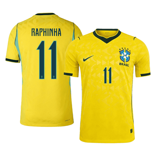 Brazil World Cup Player Version Trikot Heim 2026 RAPHINHA #11 Slim Fit