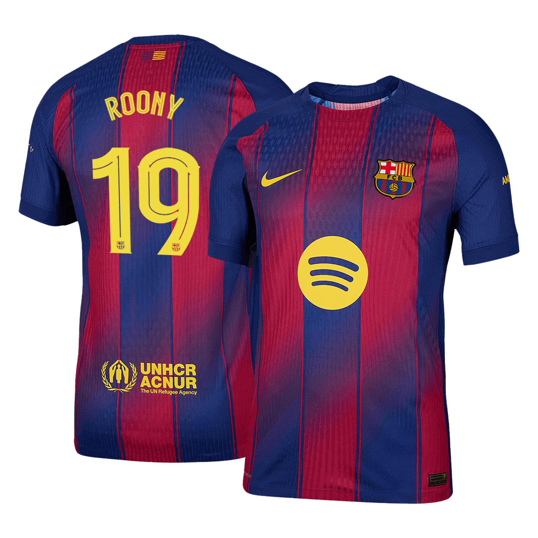 Barcelona Player Version Trikot Heim 2025/26 UCL ROONY #19 Slim Fit