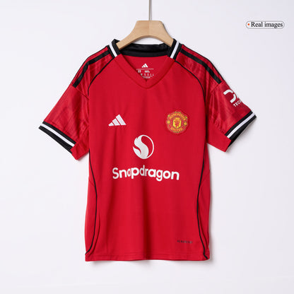 Kit completo Manchester United per bambini, divisa casa 2025/26