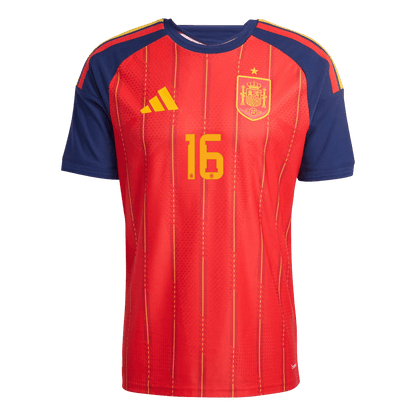 Maillot Espagne Coupe du Monde Version Joueur Domicile 2026 RODRIGO #16 Coupe ajustée