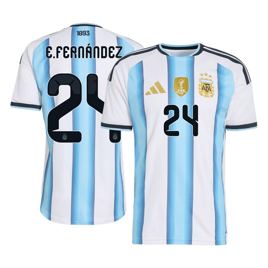 Argentina World Cup Player Version Trikot Heim 2026 E. FERNÁNDEZ #24 Slim Fit