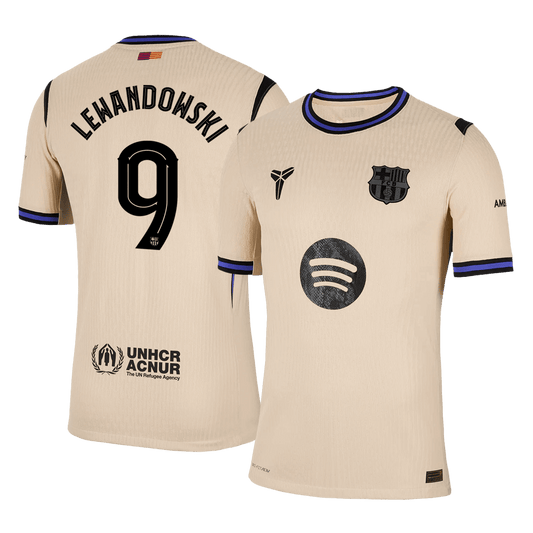 Barcelona Player Version Trikot Auswärts 2025/26 UCL LEWANDOWSKI #9 Slim Fit