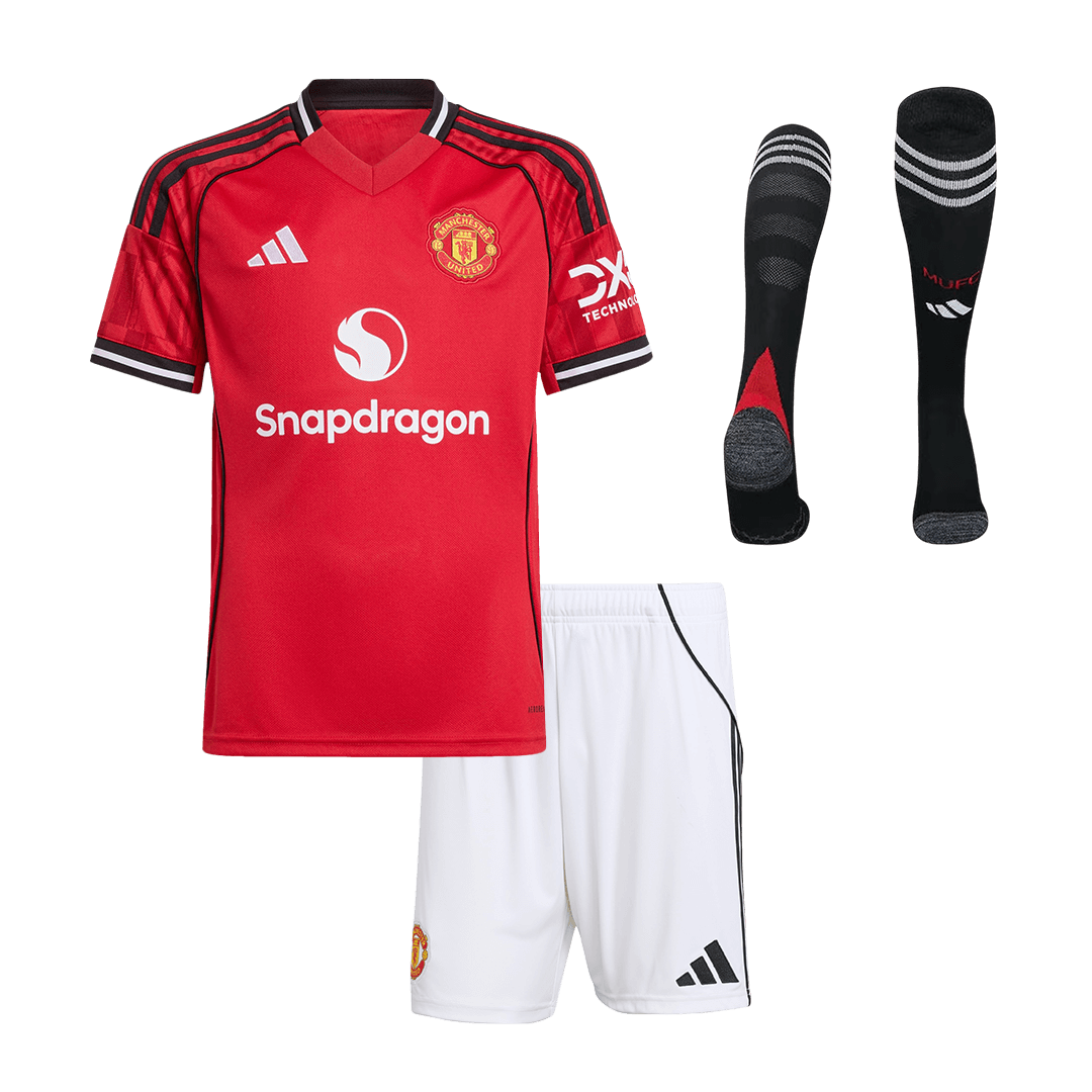 ManU Kinder Trikot Komplett-Set Heim 2025/26