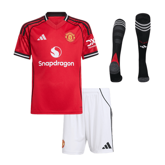 ManU Kinder Trikot Komplett-Set Heim 2025/26