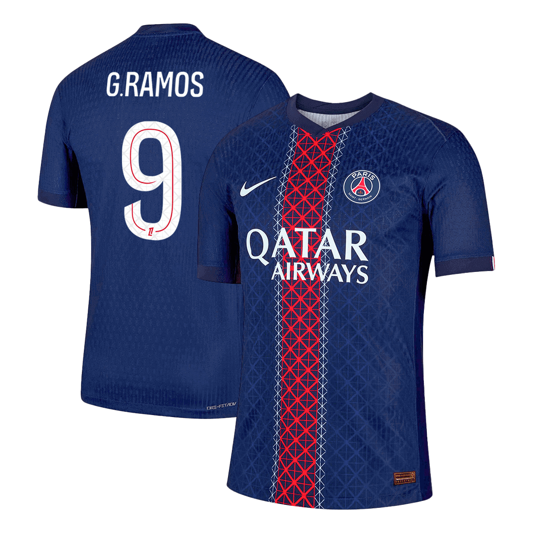 Maillot Domicile PSG Version Joueur 2025/26 G.RAMOS #9 Coupe Ajustée