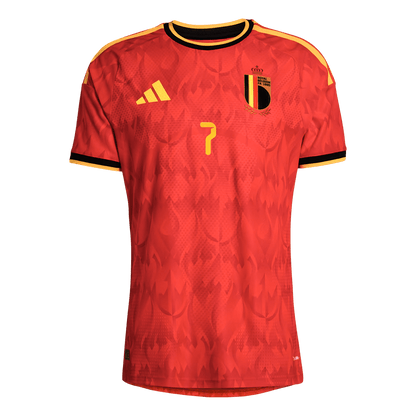 Maillot version joueur Coupe du Monde Belgique Domicile 2026 DE BRUYNE #7 Coupe ajustée