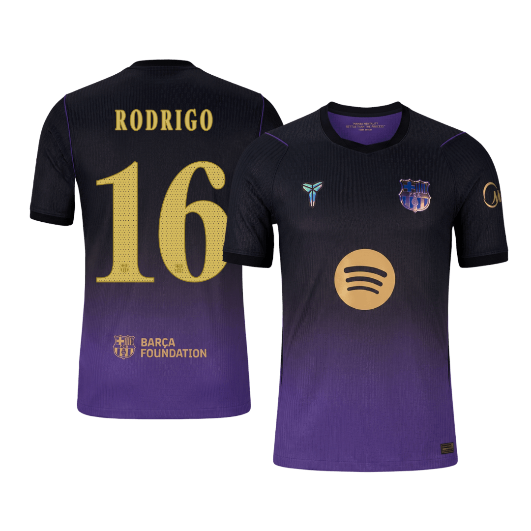 Barcelona Auswärtstrikot 2026/27 – RODRIGO #16 – UCL (Spielerversion)