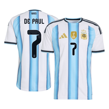 Maglia versione giocatore Argentina Coppa del Mondo Home 2026 DE PAUL #7 Slim Fit
