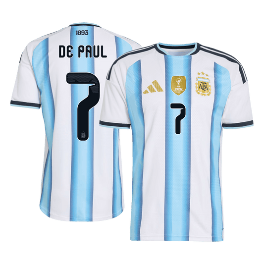 Argentina World Cup Player Version Trikot Heim 2026 DE PAUL #7 Slim Fit