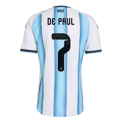 Maglia versione giocatore Argentina Coppa del Mondo Home 2026 DE PAUL #7 Slim Fit