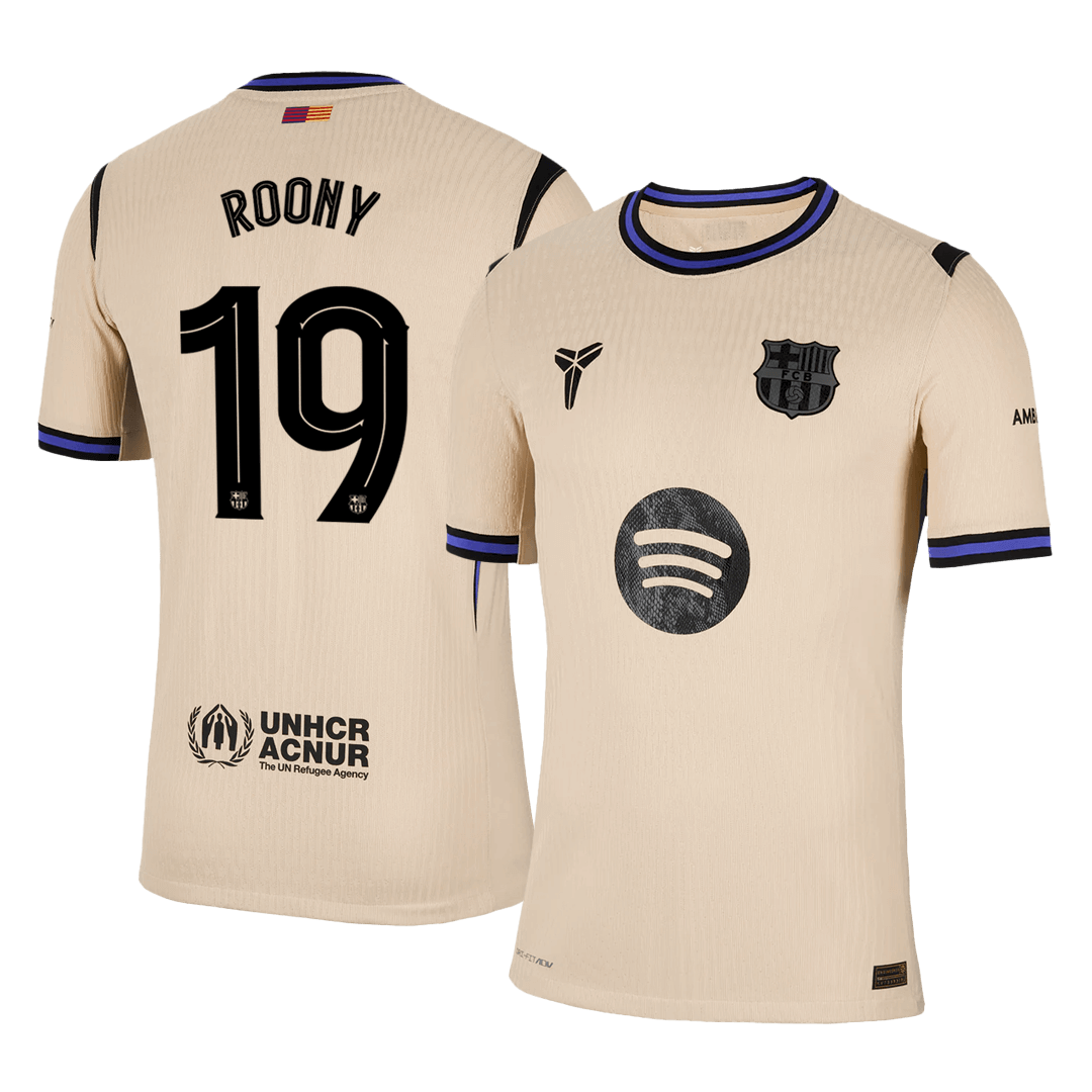 Barcelona Player Version Trikot Auswärts 2025/26 UCL ROONY #19 Slim Fit