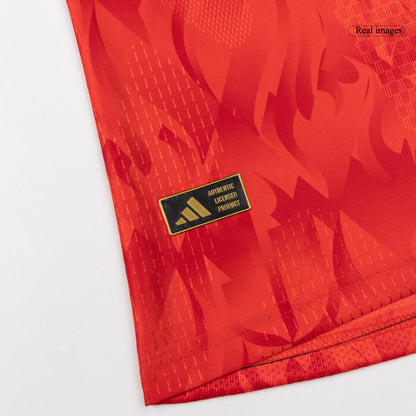 Maillot version joueur Coupe du Monde Belgique Domicile 2026 DE BRUYNE #7 Coupe ajustée