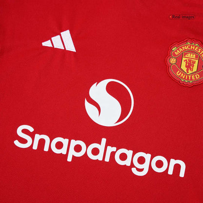 Kit completo Manchester United per bambini, divisa casa 2025/26