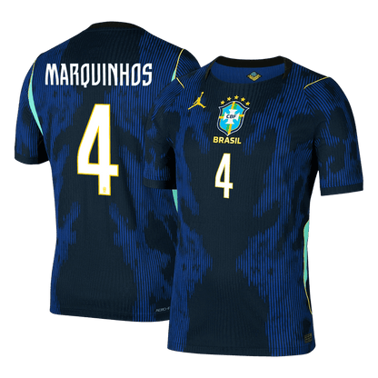 Brazil World Cup Player Version Trikot Auswärts 2026 MARQUINHOS #4 Slim Fit