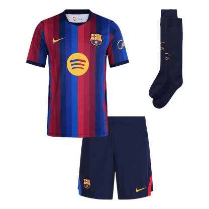 Barcelona Heimtrikot-Set mit Stutzen Kinder 2026/27