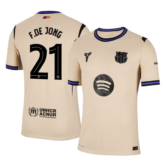 Barcelona Player Version Trikot Auswärts 2025/26 UCL F.DE JONG #21 Slim Fit