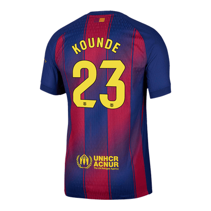 Barcellona Maglia versione giocatore Home 2025/26 KOUNDE #23 Slim Fit