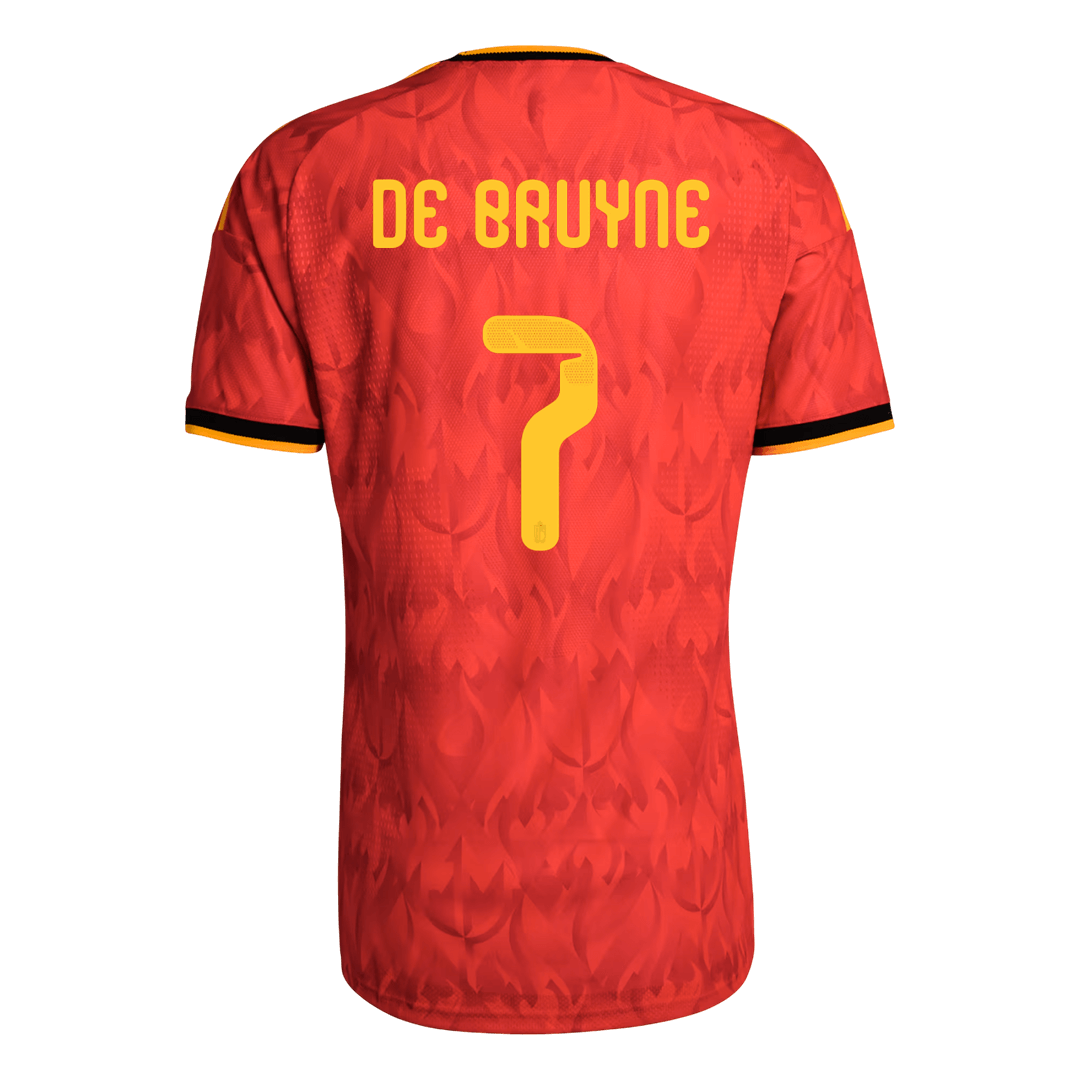 Maillot version joueur Coupe du Monde Belgique Domicile 2026 DE BRUYNE #7 Coupe ajustée