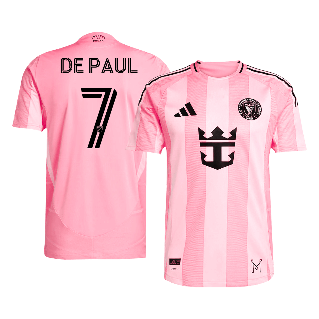 Maillot Domicile Inter Miami CF Version Joueur 2025 DE PAUL #7 Coupe Ajustée