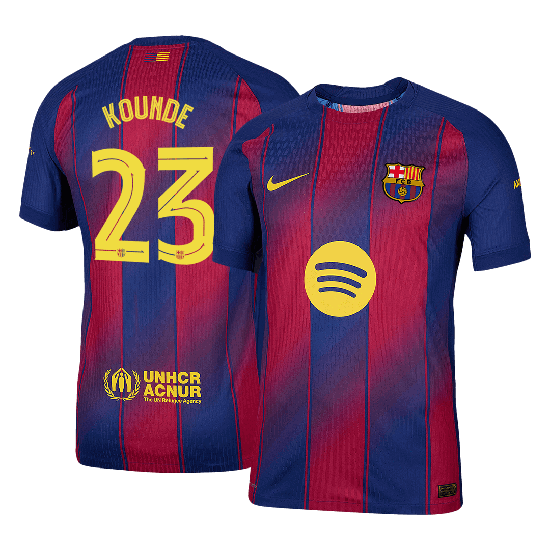 Maglia Barcellona Player Version Home 2025/26 UCL KOUNDE #23 Slim Fit
