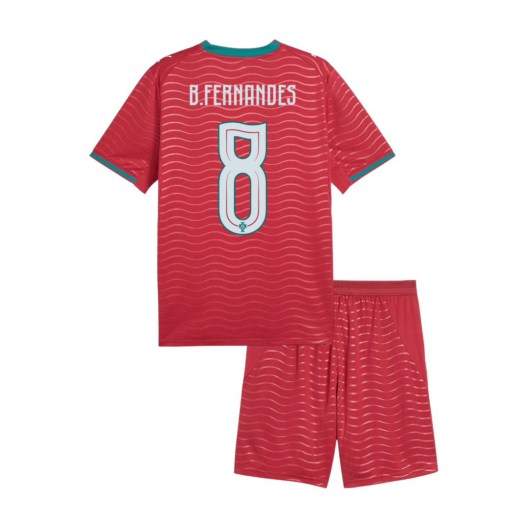 Portugal World Cup Kinder Trikot Set Heim 2026 B. FERNANDES #8 [PREMIUM]