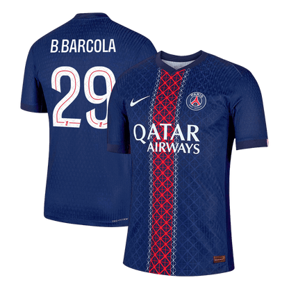 Maillot PSG Version Joueur Domicile 2025/26 B.BARCOLA #29 Coupe Ajustée