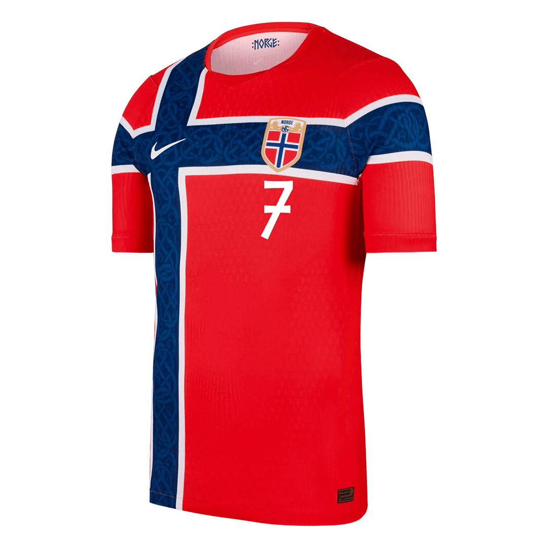 Norway World Cup Player Version Trikot Heim 2026 SØRLOTH #7 Slim Fit – Bild 2