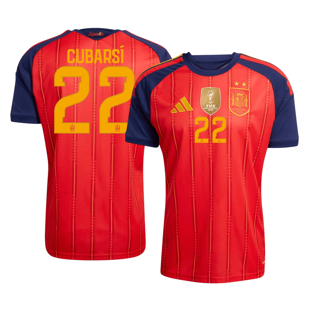 [Champion Edition] Spanien Heimtrikot WM 2026 – CUBARSÍ #22 (Spielerversion)