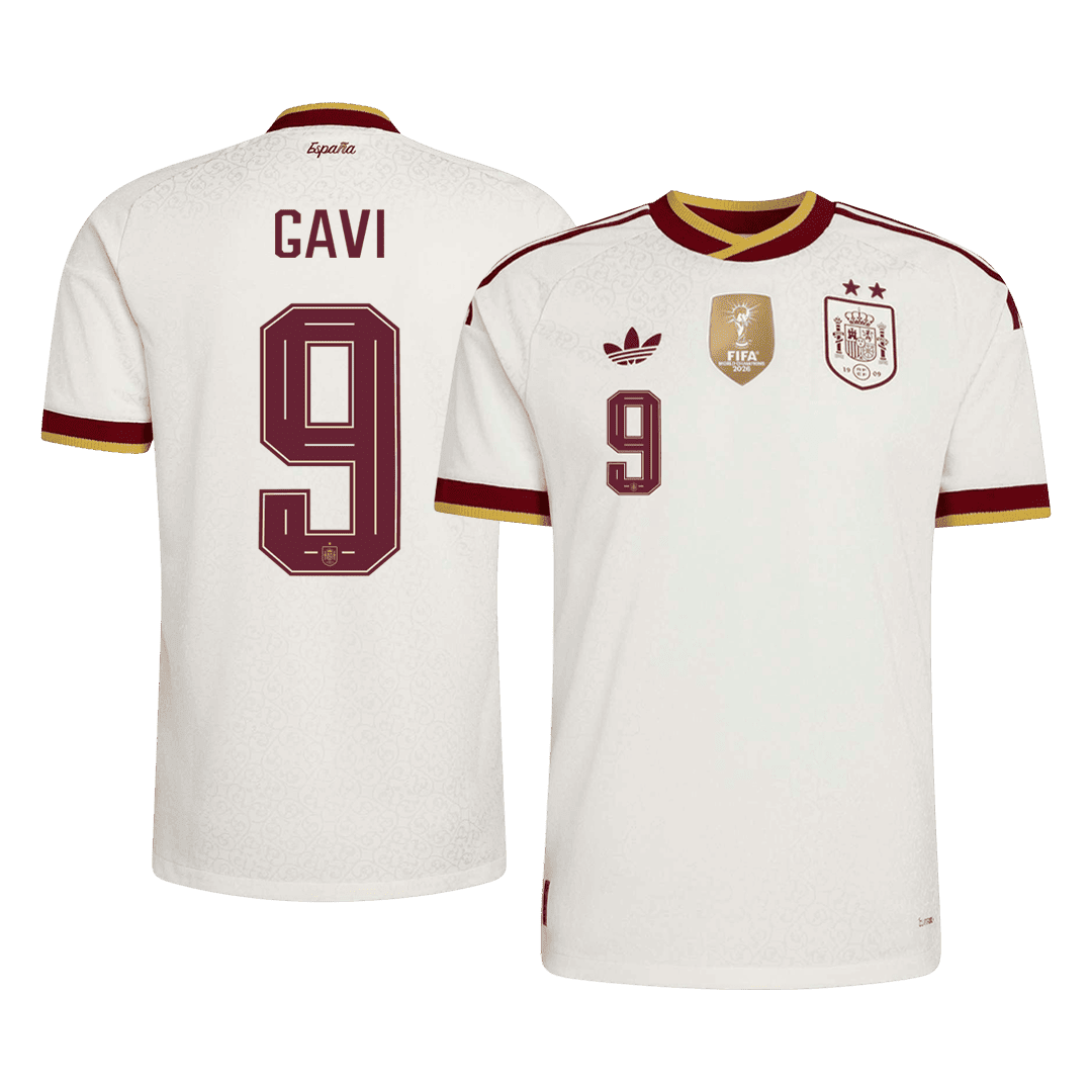 [Champion Edition] Spanien Auswärtstrikot WM 2026 – GAVI #9 (Spielerversion)