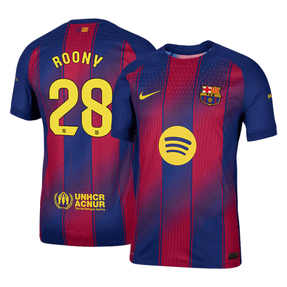 Maglia Versione Giocatore Barcellona Home 2025/26 ROONY #28 Slim Fit