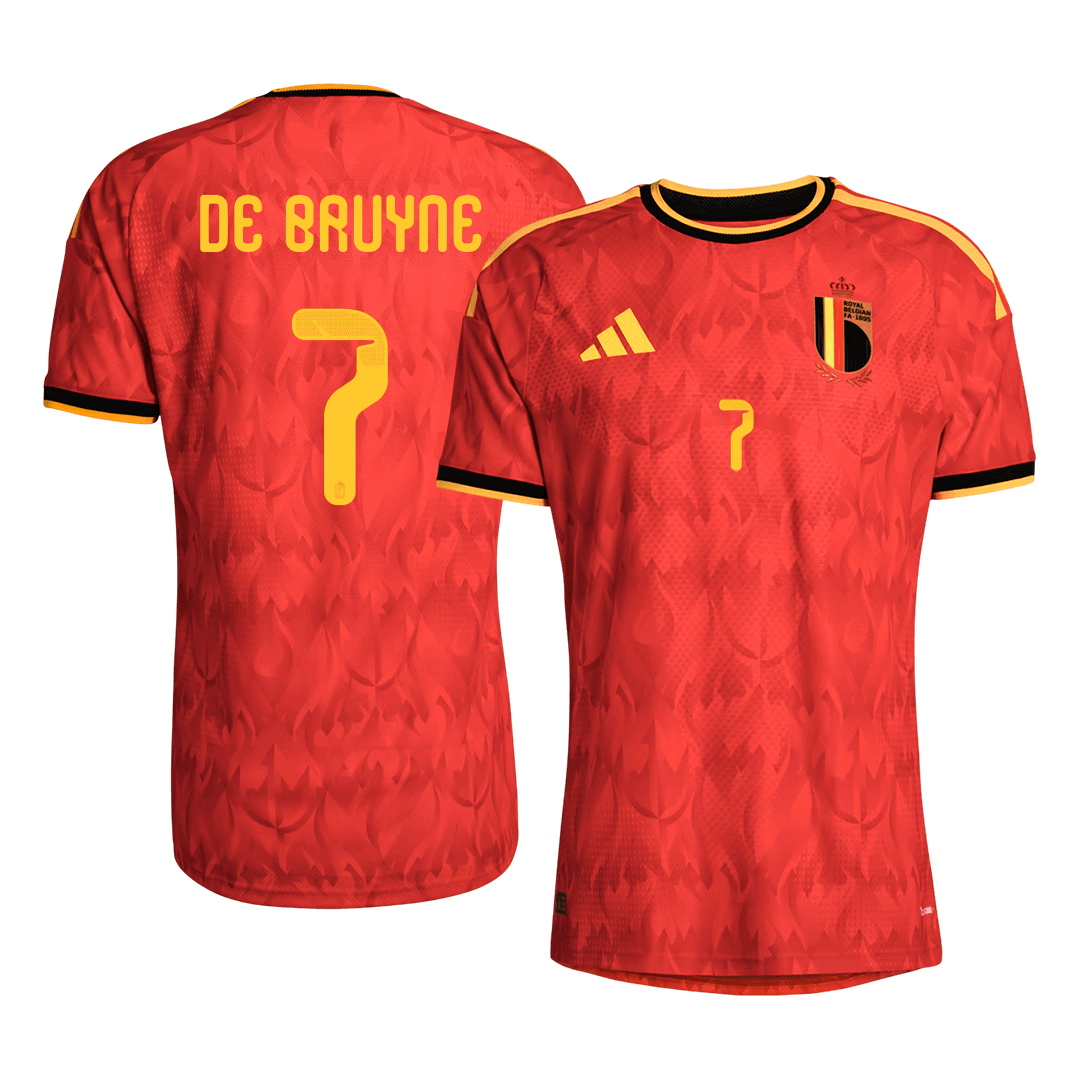 Maillot version joueur Coupe du Monde Belgique Domicile 2026 DE BRUYNE #7 Coupe ajustée