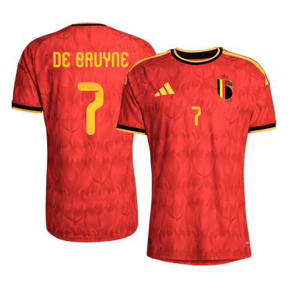 Maillot version joueur Coupe du Monde Belgique Domicile 2026 DE BRUYNE #7 Coupe ajustée