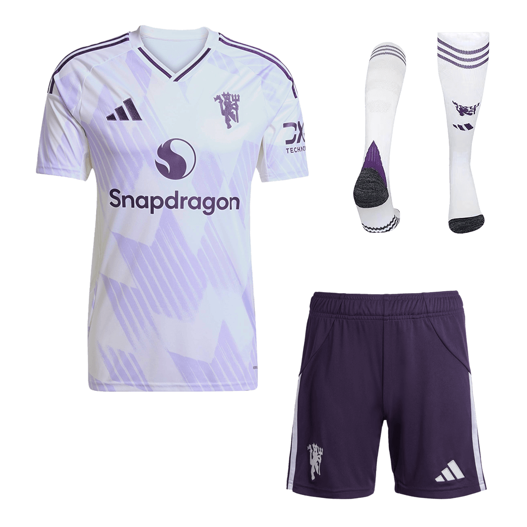 Kit completo da trasferta Manchester United 2025/26