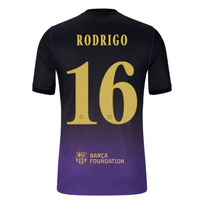 Barcelona Auswärtstrikot 2026/27 – RODRIGO #16 – UCL (Spielerversion)