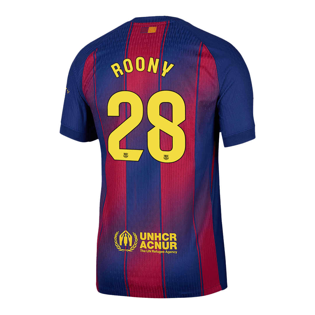 Maglia Versione Giocatore Barcellona Home 2025/26 ROONY #28 Slim Fit