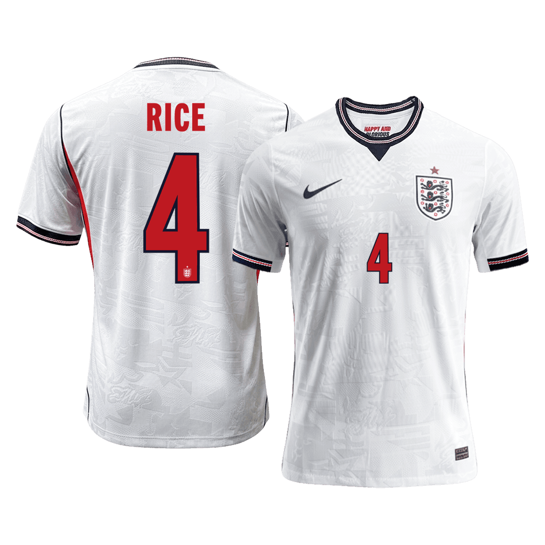 Maglia Inghilterra World Cup Versione Giocatore Home 2026 RICE #4 Slim Fit
