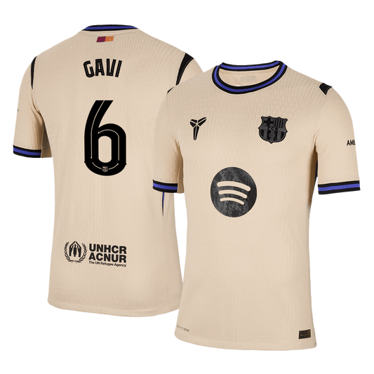 Barcelona Player Version Trikot Auswärts 2025/26 UCL GAVI #6 Slim Fit