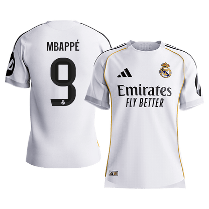 Maillot Domicile Les Blancos Version Joueur 2025/26 MBAPPÉ #9 Coupe Ajustée [PREMIUM]