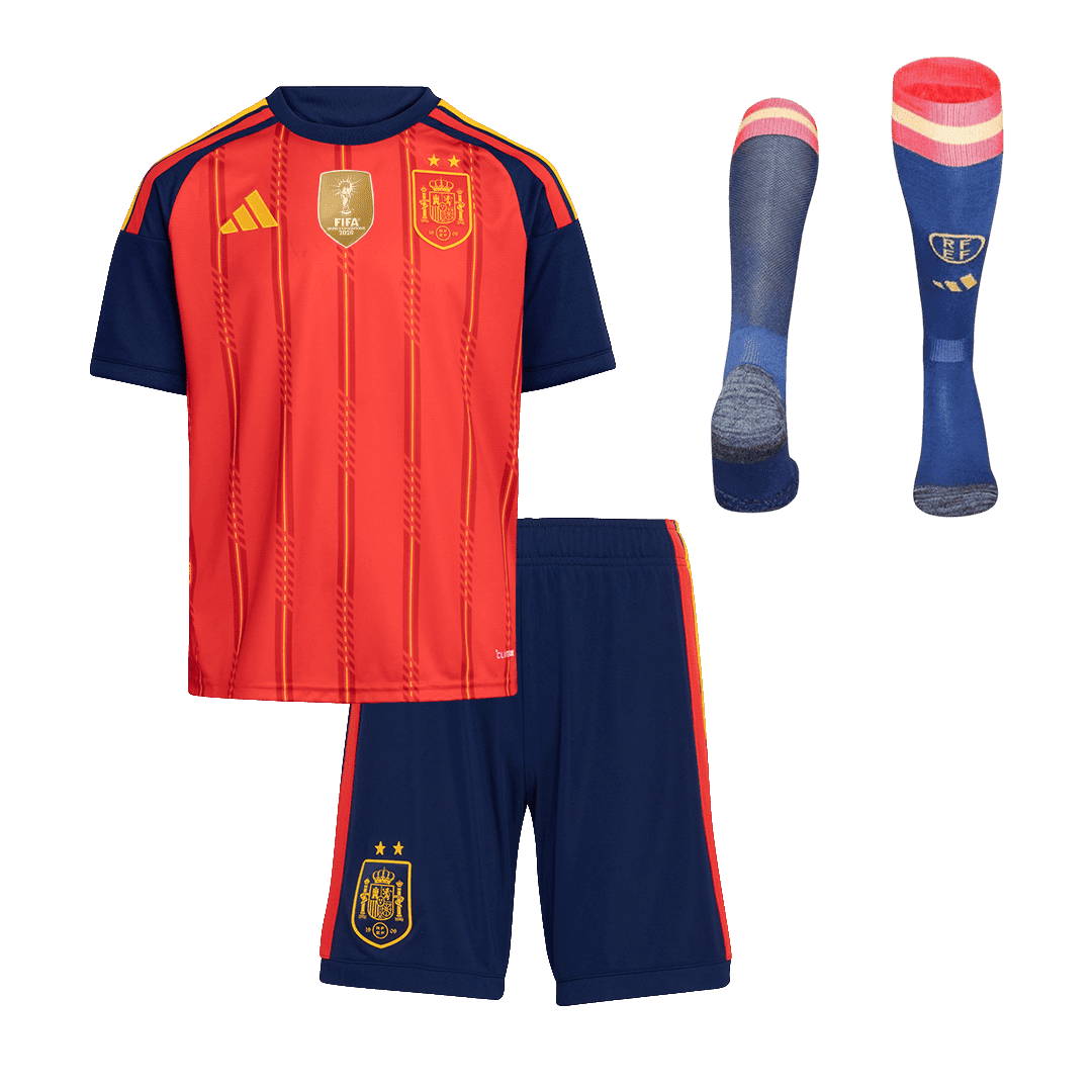 [Champion Edition] Spanien Heimtrikot-Set mit Stutzen Kinder WM 2026
