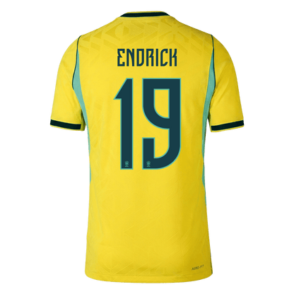 Brasile Maglia Versione Giocatore Mondiale 2026 ENDRICK #19 Slim Fit