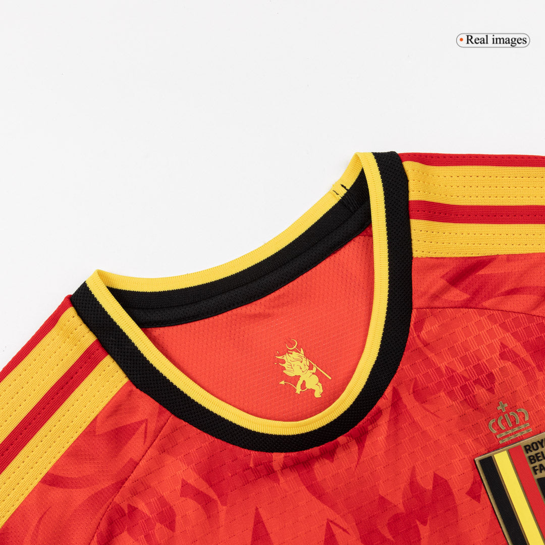 Maillot version joueur Coupe du Monde Belgique Domicile 2026 DE BRUYNE #7 Coupe ajustée