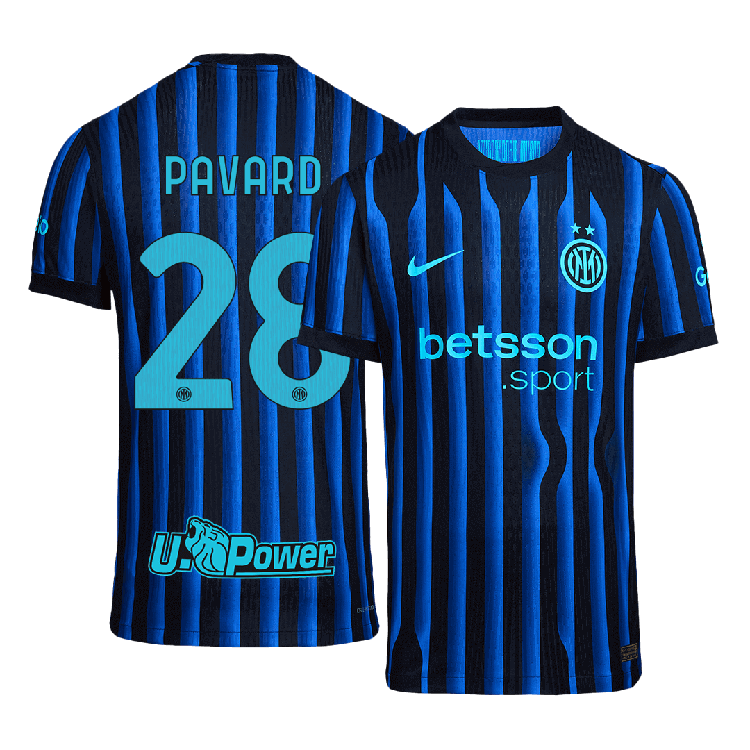 Maillot Inter Milan Version Joueur Domicile 2025/26 PAVARD #28 Coupe Slim