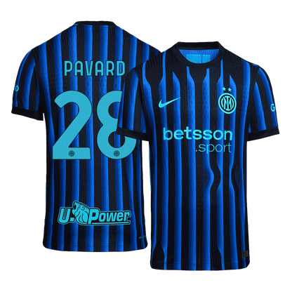 Maillot Inter Milan Version Joueur Domicile 2025/26 PAVARD #28 Coupe Slim