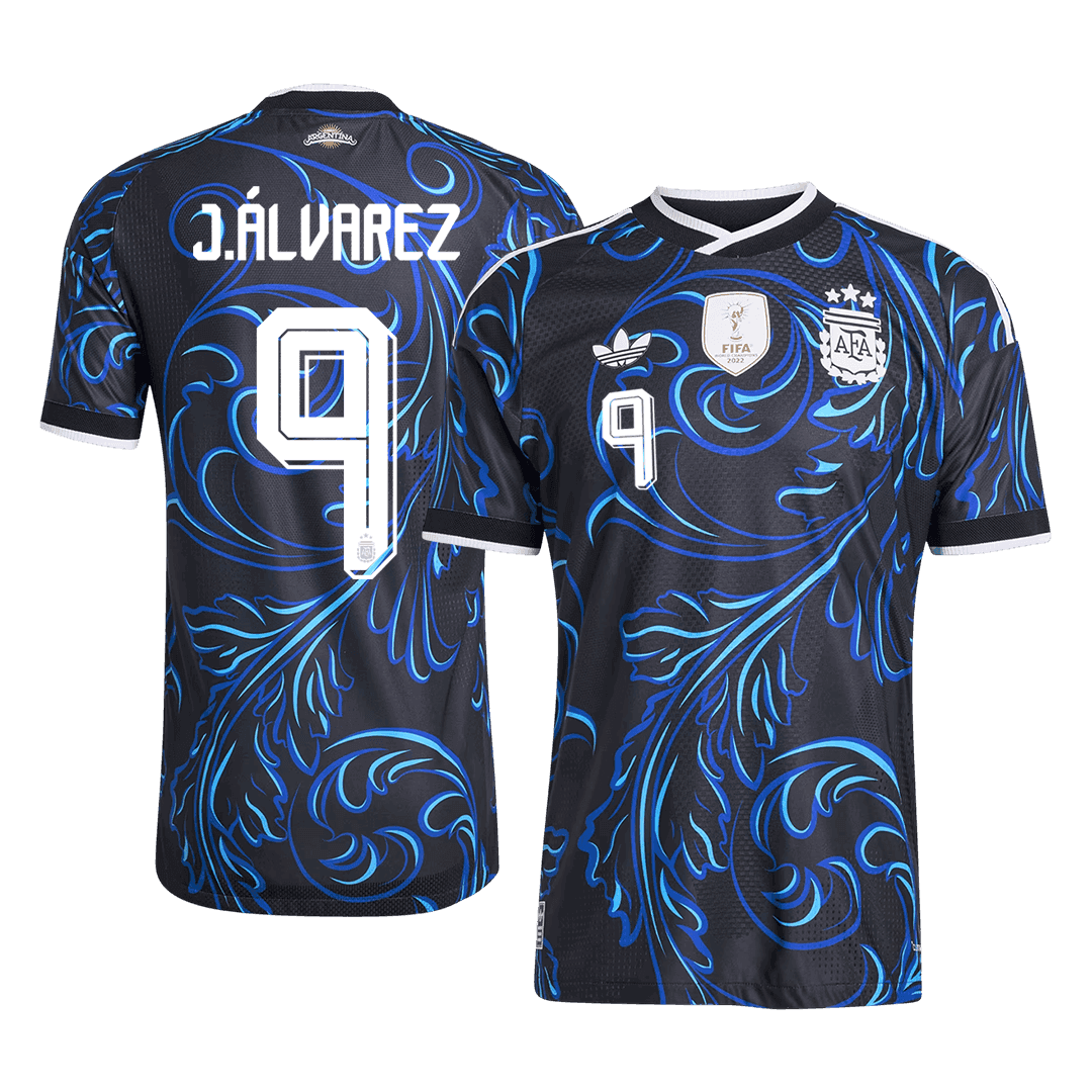 Argentina World Cup Player Version Trikot Auswärts 2026 J. ÁLVAREZ #9 Slim Fit